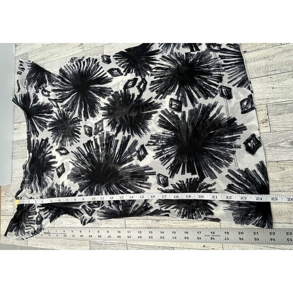 The Limited Women's Vintage Sheer Top M White BLK Floral Short Sleeve Rave Disco - Picture 9 of 10